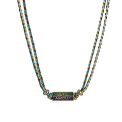 BOHO LOVE PENDANT NECKLACE COLORFUL GOLD PLATED_CWMM6972