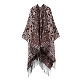 Warm Faux Cashmere Tassel Scarf Cape Shawl_Cwasc2168