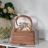 HANDMADE RATTAN BASKET SHELL STORAGE HANDBAG_CWMM4549