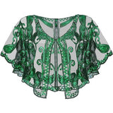 SEQUIN LACE EVENING SHAWL PARTY FORMAL WRAP_CWMM8953