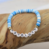 COLORFUL POLYMER CLAY LETTER BEADED BRACELET_CWMM3570