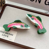RAINBOW TROUT ACETATE HAIR CLAW CUTE SHARK CLIP_CWAHA5711