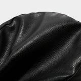 Punk Leather Flat Top Cap Studded Army Hat_Cwah04630