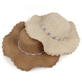 Women Casual Visor Dome Wave Brim Straw Hat_Cwah1197