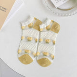 SUMMER GLASS SILK CARTOON FLOWER BOAT SOCKS_CWMS0531