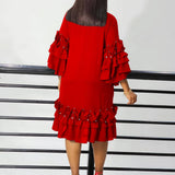 FASHIONABLE TIE STRAP MULTI LAYER RUFFLE DRESS_CWDSD6091