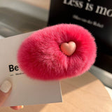 DESIGN PERSONALITY CUTE PLUSH GIRL LOVE HAIR CLIP_CWAHA3305