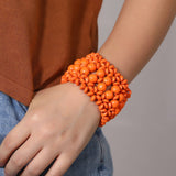 RATTAN COLORFUL SHELL CREATIVE HANDMADE FRUIT PLATE_CWMM4406