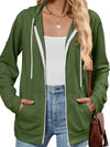 Cwocal00575_Contrast Color Zipper Hooded Pocket Sweatshirt