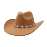 ETHNIC FELT COWBOY HAT WESTERN FEDORA_CWAH04430