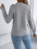 Wooden Ear Side Long Sleeve Hollow Sweater