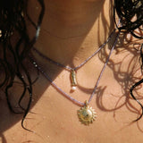 GOLD OCEAN CHARMS NECKLACE FISH SHELL BEADS_CWAJE4614