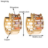 COLORFUL GOLD PLATED HOOP EARRINGS LUXURY DESIGN_CWMM8529