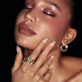 Vintage Golden Zircon Inlaid Rhinestone Earrings