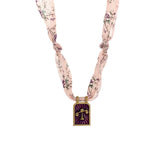 HANDMADE ZODIAC SILK SCARF NECKLACE WITH ENAMEL_CWMM8838