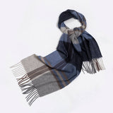 100% WOOL PLAID SCARF SOFT REVERSIBLE WRAP_CWASC2348