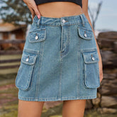 Washed Denim Skirt
