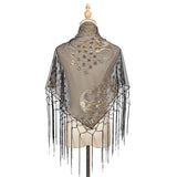 ETHNIC CLASSIC PEACOCK TASSEL TRIANGLE SHAWL_CWMM1998