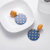 RETRO SMALL FRESH SQUARE POLKA DOT EARRINGS_CWAJE1636