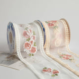 ROSE FLOWER EMBROIDERY LACE DIY RIBBON_CWMM5759