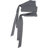 Strapless Strap Waist Short Solid Color Top