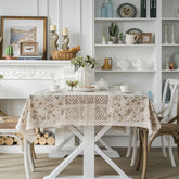 PINE BRANCH PRINT HOLLOW PATCHWORK TABLECLOTH_CWMM0968