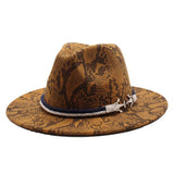 FASHION SNAKE PATTERN WOOLEN JAZZ HAT FELT HAT_CWAH2591