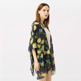 LEMON PRINT OPEN FRONT KIMONO CARDIGAN FOR SUMMER_CWASC0794