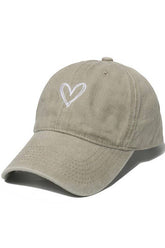 SPRING SUMMER WASH HEART BASEBALL CAP SUN HAT CWAH0012