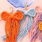 BOW TASSEL KEYCHAIN HANDCRAFTED WRIST STRAP_CWAB5073