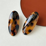 Marble Pattern Oval Resin Hair Barrettes For Women_Cwaha0753