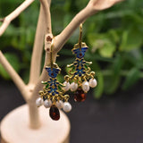 NEW HIGH END PEACOCK FRESHWATER PEARL EARRINGS_CWAJE3784