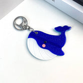 CUTE WHALE SLIDE MIRROR KEYCHAIN ACRYLIC GIFT_CWMM6372