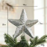 SILVER FOAM GLITTER XMAS BALLS BOWS TREE TOPPER_CWMM9677