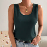 U-Neck Sleeveless Waffle House Vest