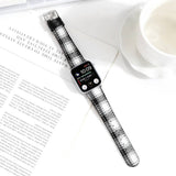 IWATCH8 1 PLUSH CHECKERED LEATHER STRAP_CWWW0049
