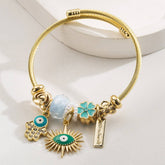 Trendy Evil Eye Charm Stainless Steel Bracelet_Cwmm8612