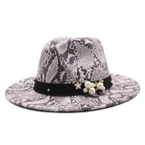Tweed Hat Snake Pattern Hat Jazz Hat Felt Hat_Cwah2597