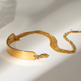 18K GOLD FIVE LAYER CHAIN BRACELET NO FADE_CWAJE4707