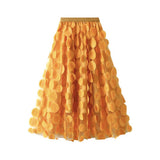 3D POLKA DOT TULLE A LINE FLARED MIDI SKIRT_CWBMS0379