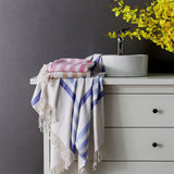 LIGHTWEIGHT COTTON STRIPED BEACH TOWEL WITH TASSELS_CWMM7601