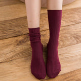 AUTUMN AND WINTER SOLID COLOR MID CALF SOCKS_CWMS0916