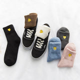 Winter Heart Embroidery Warm Terry Socks_Cwms1002