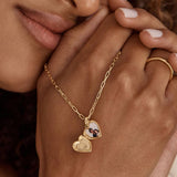 SIMPLE ZIRCON HEART OPENING AND CLOSING NECKLACE_CWMM3781