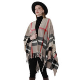 NEW WINTER WARM GRADIENT PLAID TASSEL SHAWL_CWMM2090