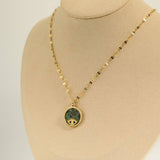 ALL MATCH DEVILS EYE NATURAL STONE NECKLACE_CWMM5659