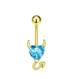 PIERCING BELLY RING WITH CZ DEVIL HEART CHARM_CWMM9230
