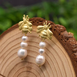 PREMIUM VINTAGE NATURAL FRESHWATER PEARL EARRINGS_CWAJE3769