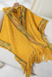 Cwocas0048_Ethnic Knitted Hooded Tassel Cape Shawl