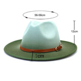 Women Warm Color Matching Belt Panama Hat_Cwah0707